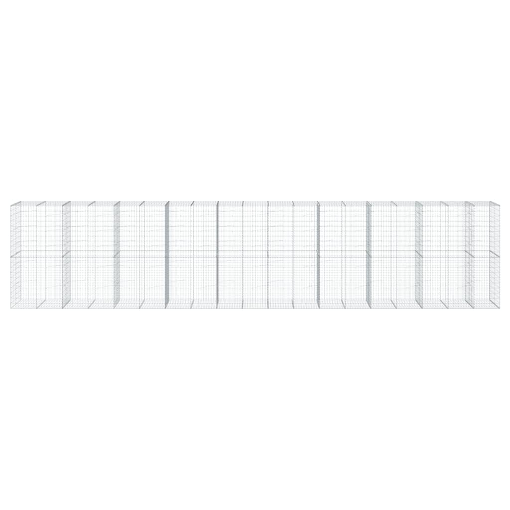 vidaXL Kosz gabionowy z pokrywą, 950x100x200 cm, galwanizowane żelazo