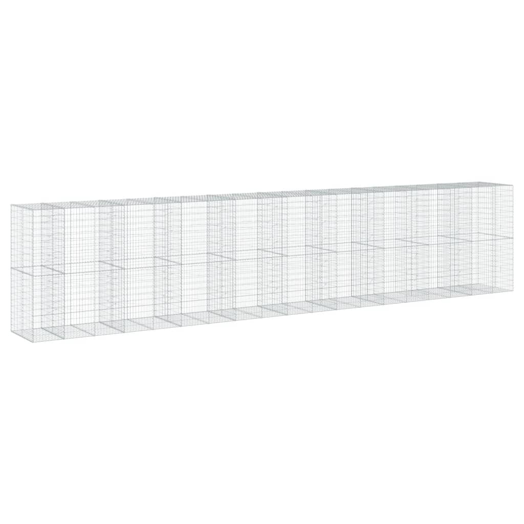 vidaXL Kosz gabionowy z pokrywą, 950x100x200 cm, galwanizowane żelazo