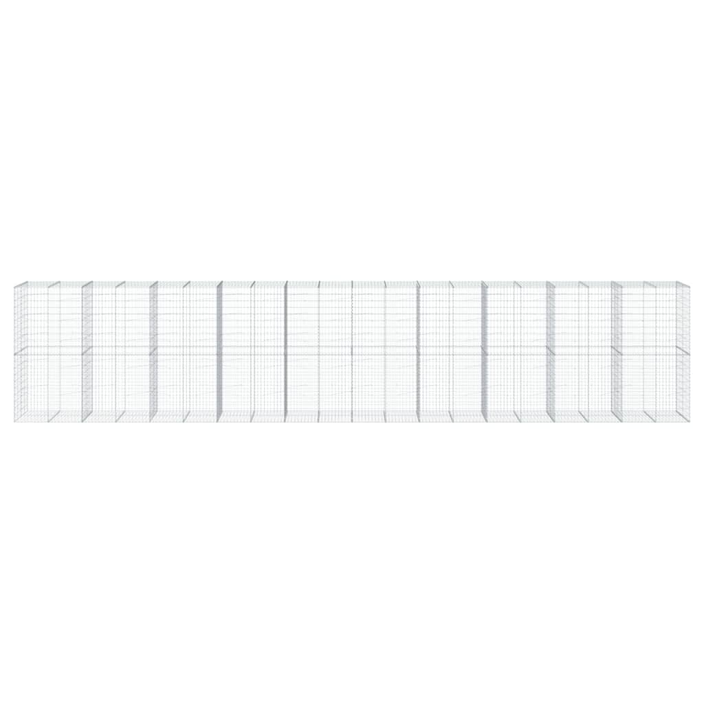 vidaXL Kosz gabionowy z pokrywą, 1000x100x200 cm, galwanizowane żelazo