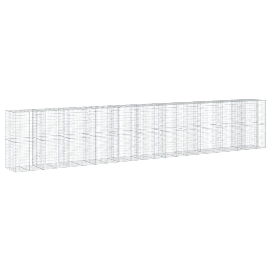 vidaXL Kosz gabionowy z pokrywą, 1100x100x200 cm, galwanizowane żelazo