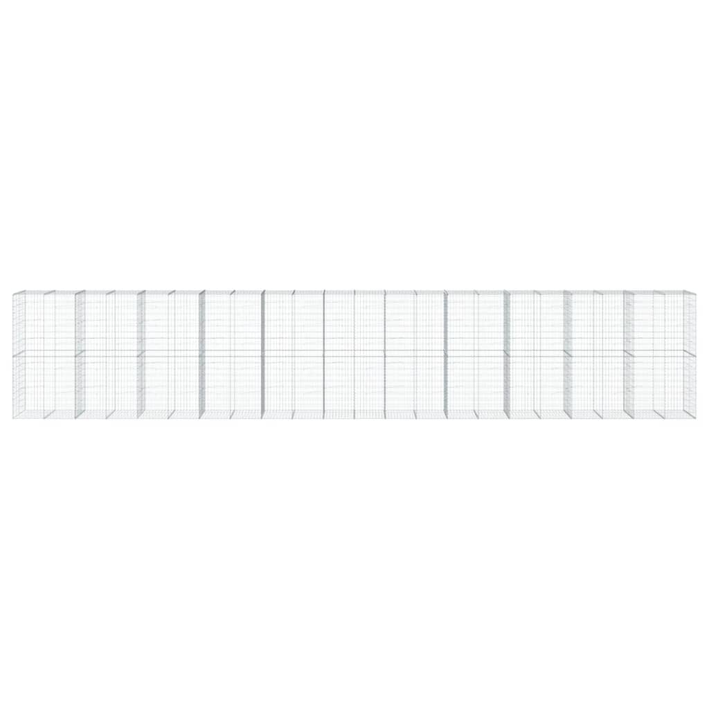 vidaXL Kosz gabionowy z pokrywą, 1100x100x200 cm, galwanizowane żelazo