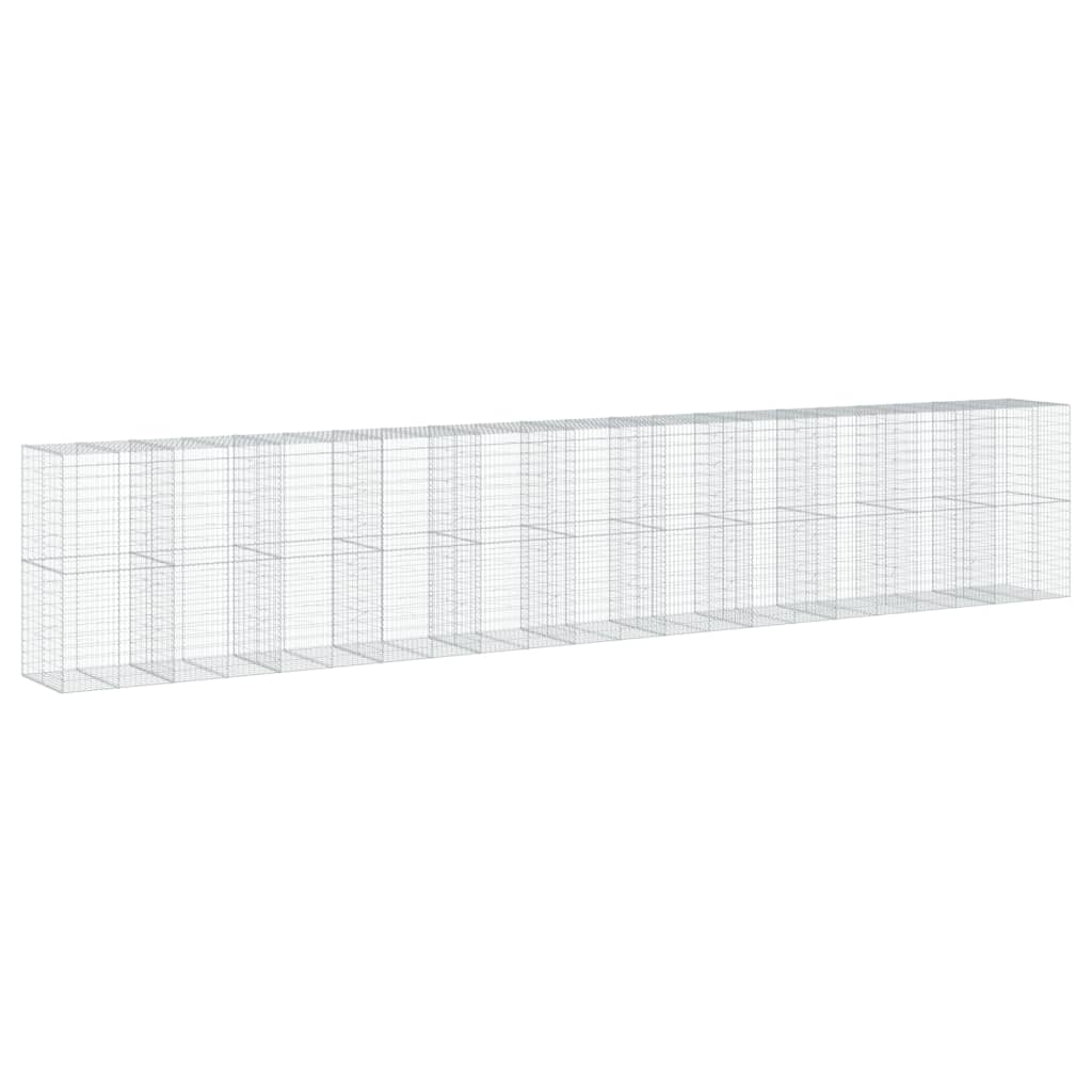 vidaXL Kosz gabionowy z pokrywą, 1100x100x200 cm, galwanizowane żelazo