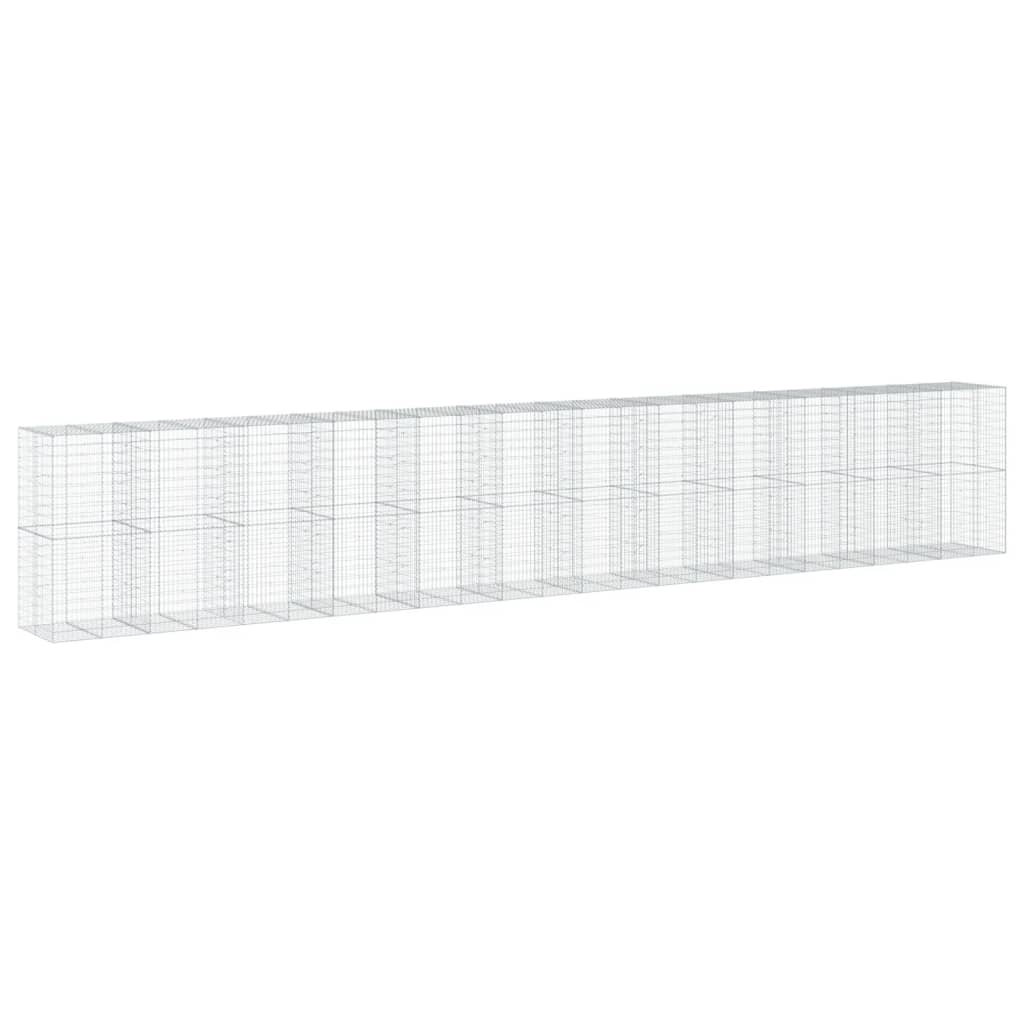 vidaXL Kosz gabionowy z pokrywą, 1200x100x200 cm, galwanizowane żelazo