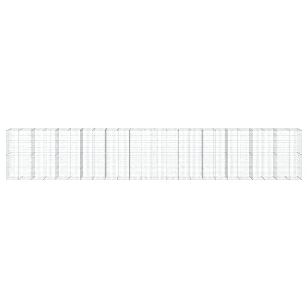 vidaXL Kosz gabionowy z pokrywą, 1200x100x200 cm, galwanizowane żelazo