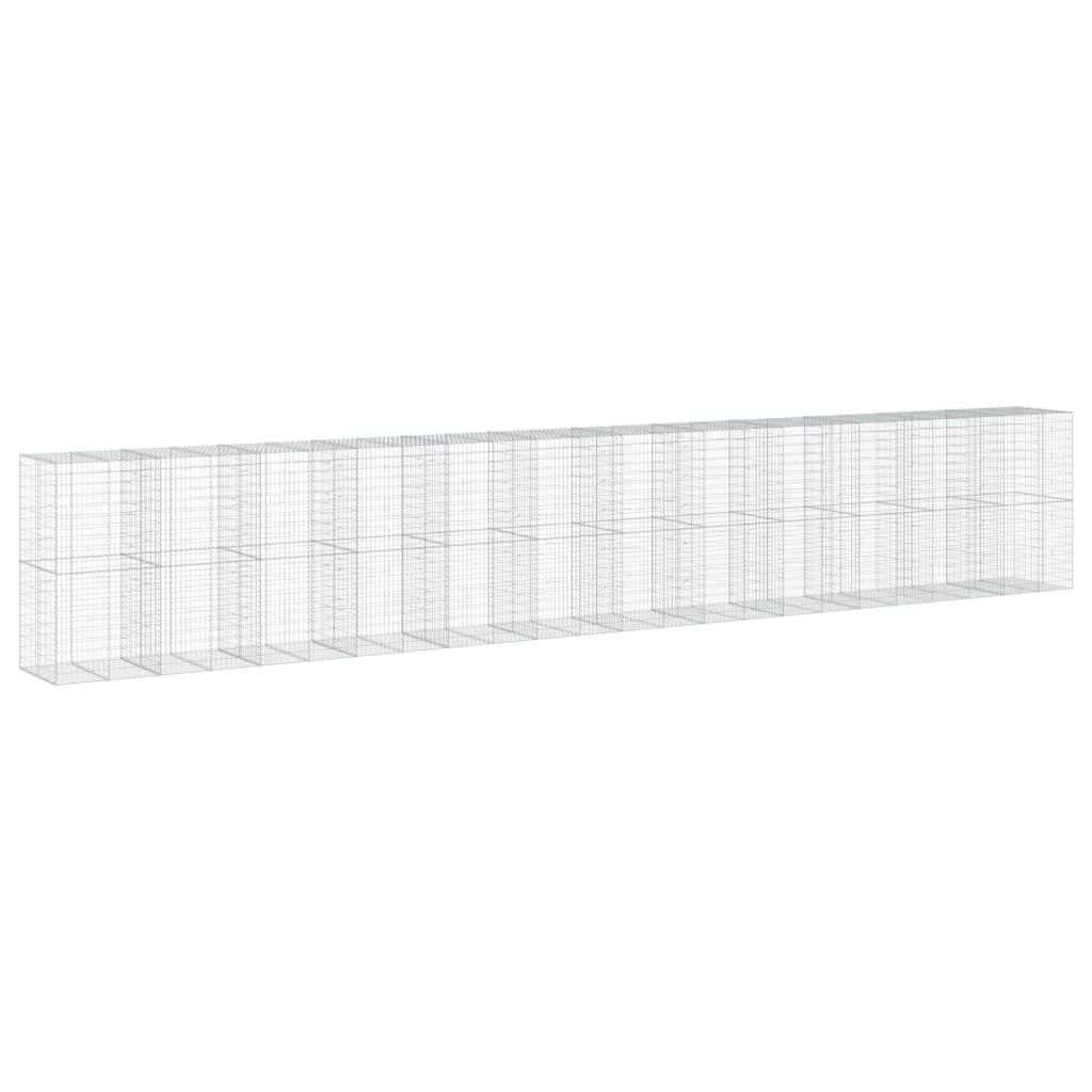 vidaXL Kosz gabionowy z pokrywą, 1200x100x200 cm, galwanizowane żelazo