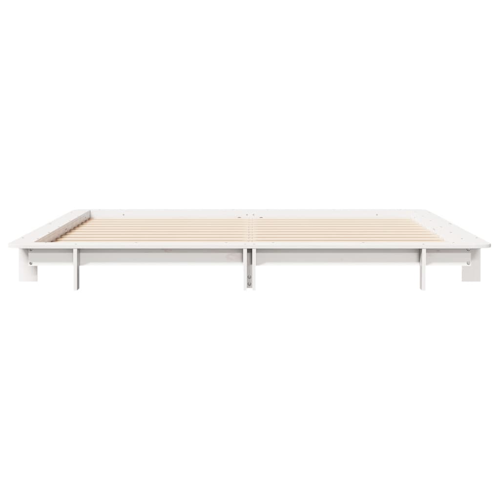 vidaXL Rama łóżka bez materaca, biała, 160x200 cm, lite drewno sosnowe
