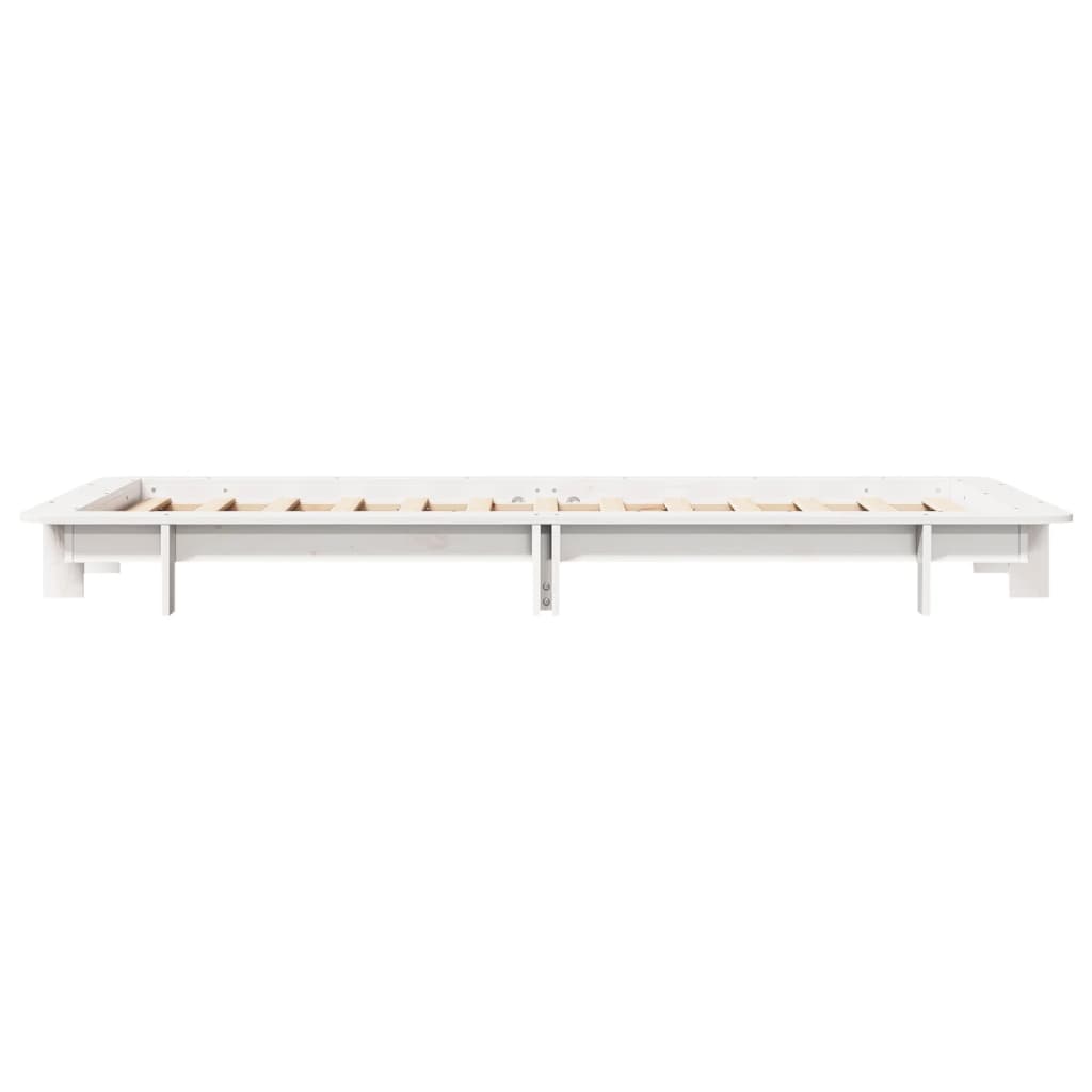 vidaXL Rama łóżka bez materaca, biała, 100x200 cm, lite drewno sosnowe