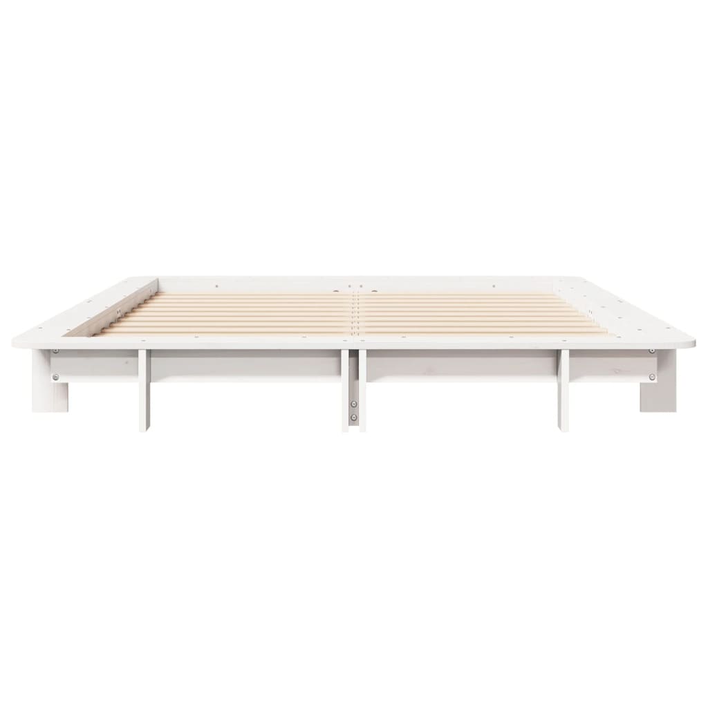 vidaXL Rama łóżka bez materaca, biała, 120x190 cm, lite drewno sosnowe