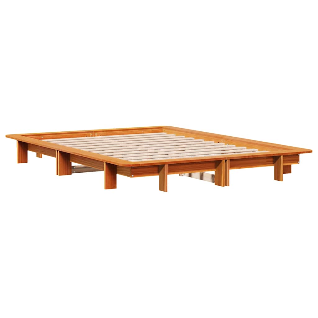 vidaXL Rama łóżka bez materaca, woskowy brąz, 120x190 cm, sosnowa