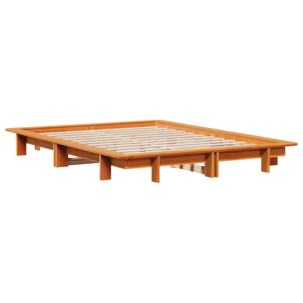 vidaXL Rama łóżka bez materaca, woskowy brąz, 120x190 cm, sosnowa