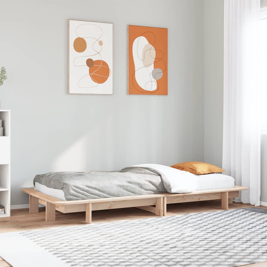 vidaXL Rama łóżka bez materaca, 75x190 cm, lite drewno sosnowe