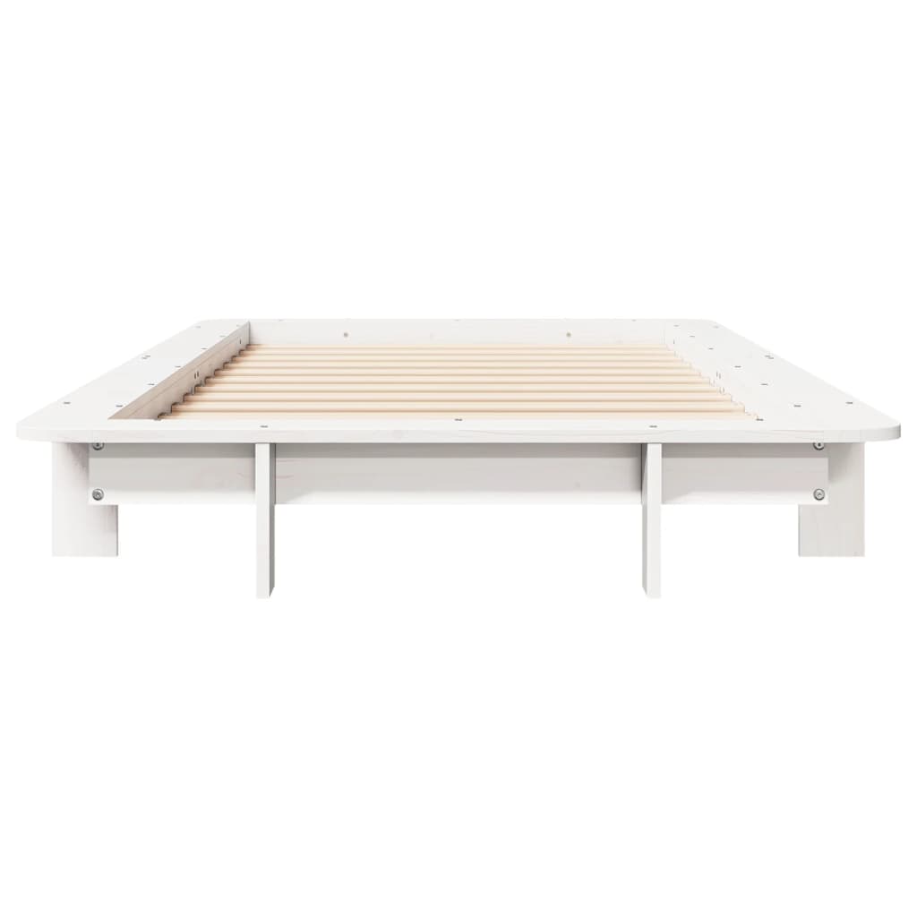 vidaXL Rama łóżka bez materaca, biała, 75x190 cm, lite drewno sosnowe