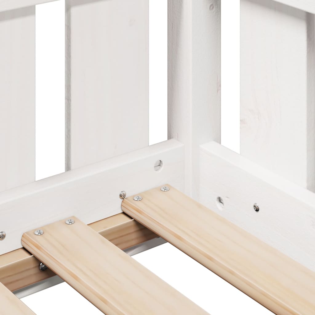 vidaXL Rama łóżka dziecięcego z domkiem, biała, 70x140 cm, sosnowa