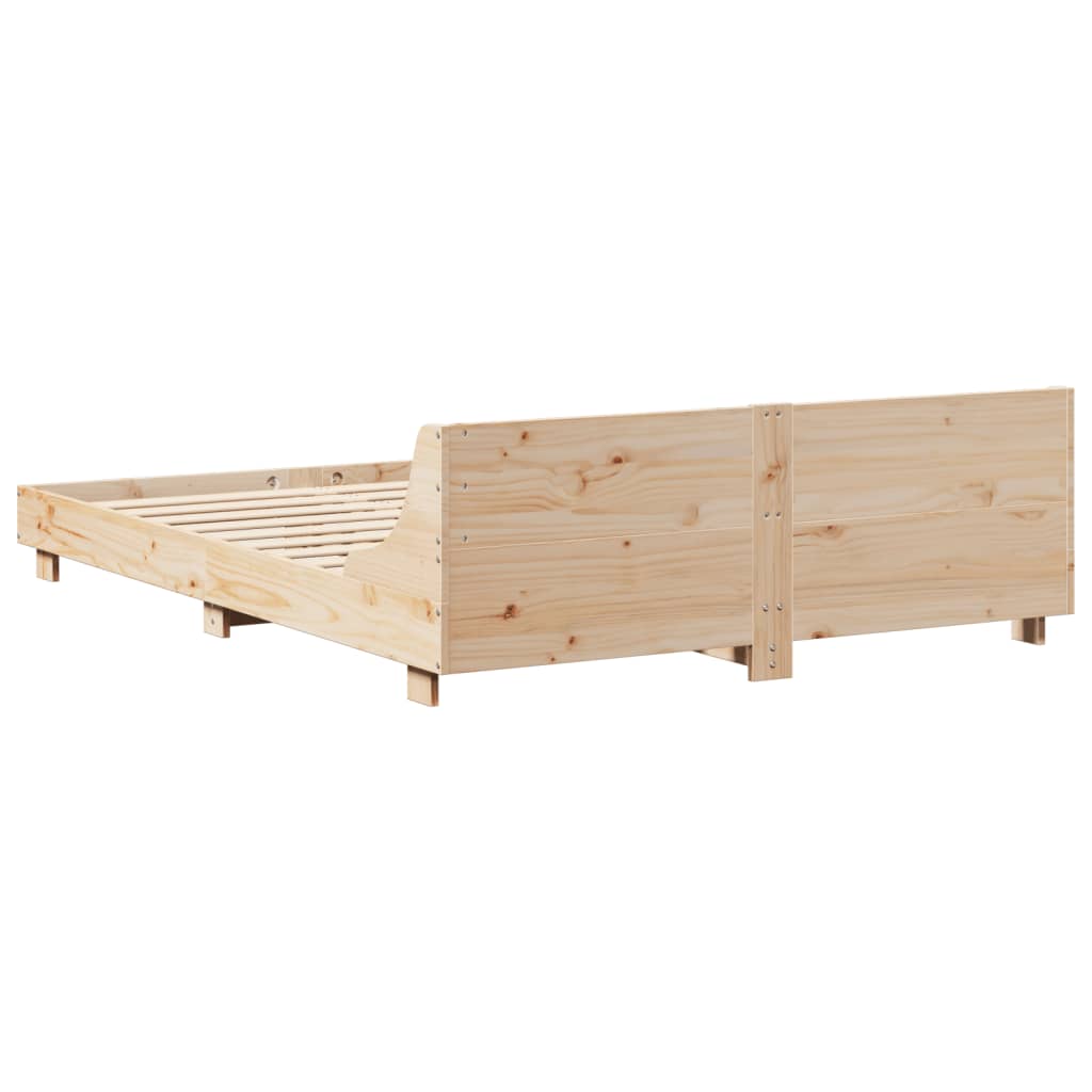 vidaXL Rama łóżka bez materaca, 140x190 cm, lite drewno sosnowe
