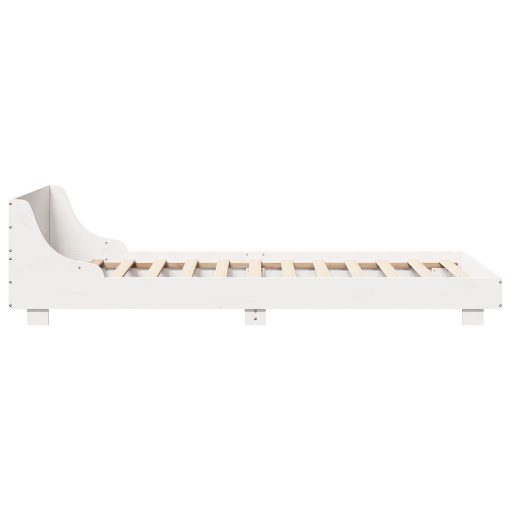 vidaXL Rama łóżka bez materaca, biała, 75x190 cm, lite drewno sosnowe