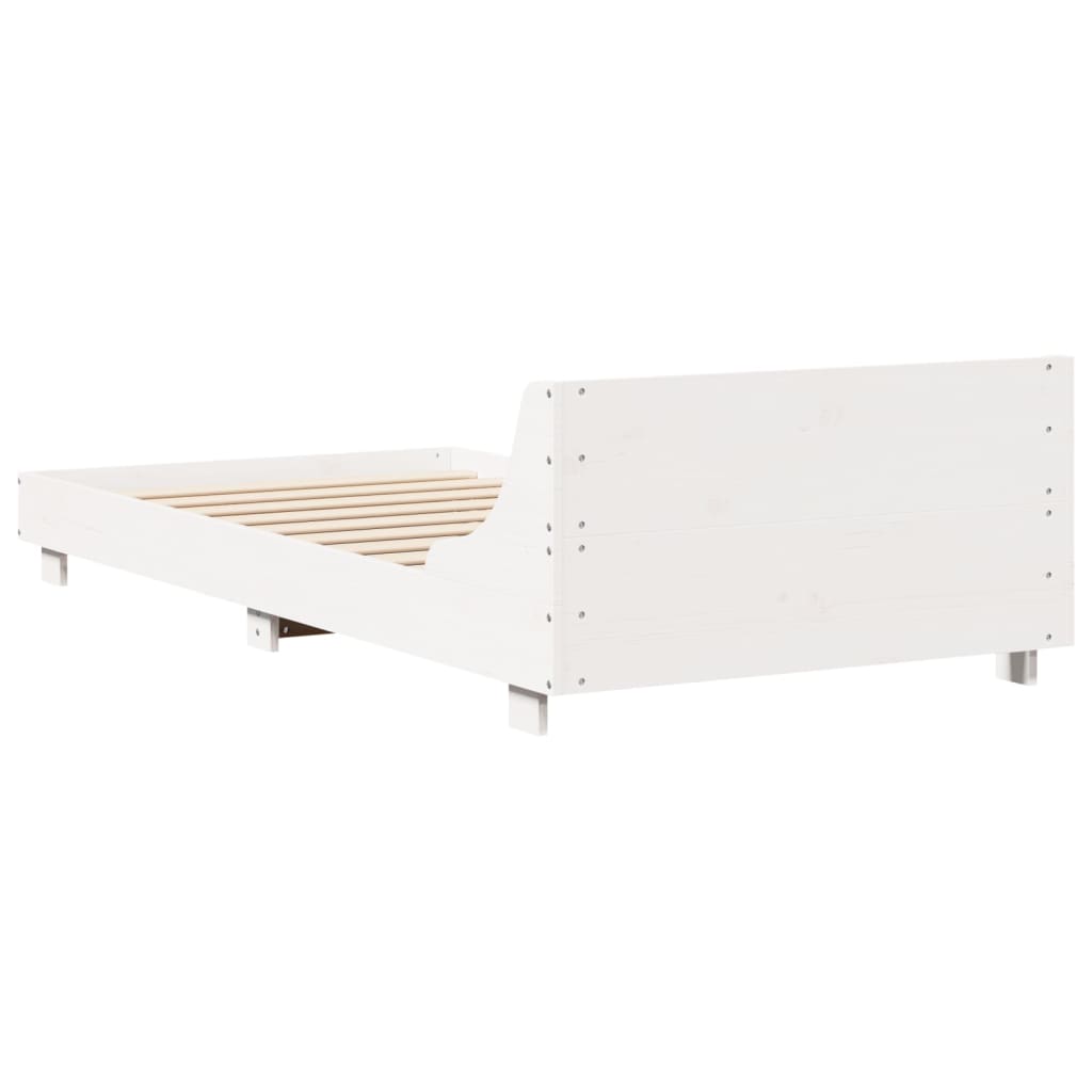 vidaXL Rama łóżka bez materaca, biała, 75x190 cm, lite drewno sosnowe