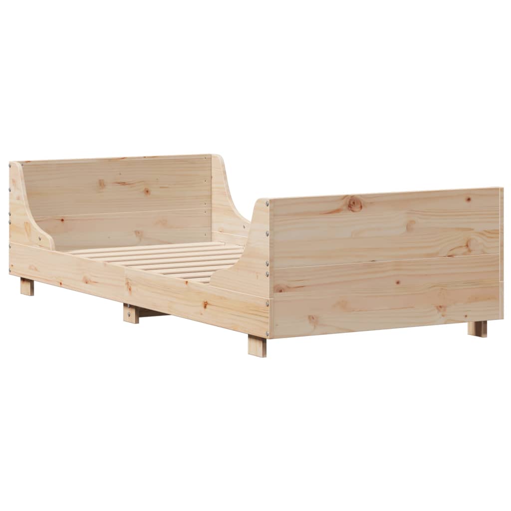 vidaXL Rama łóżka bez materaca, 100x200 cm, lite drewno sosnowe