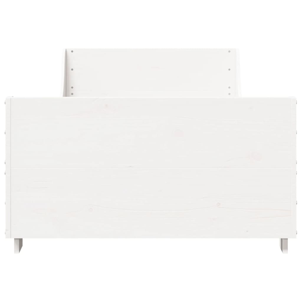 vidaXL Rama łóżka bez materaca, biała, 100x200 cm, lite drewno sosnowe