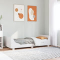 vidaXL Rama łóżka bez materaca, biała, 100x200 cm, lite drewno sosnowe