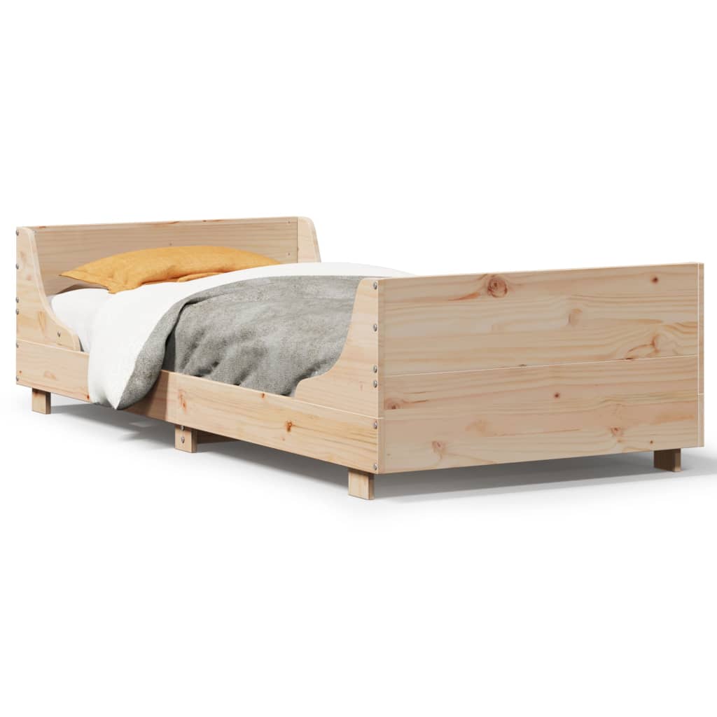 vidaXL Rama łóżka bez materaca, 90x200 cm, lite drewno sosnowe