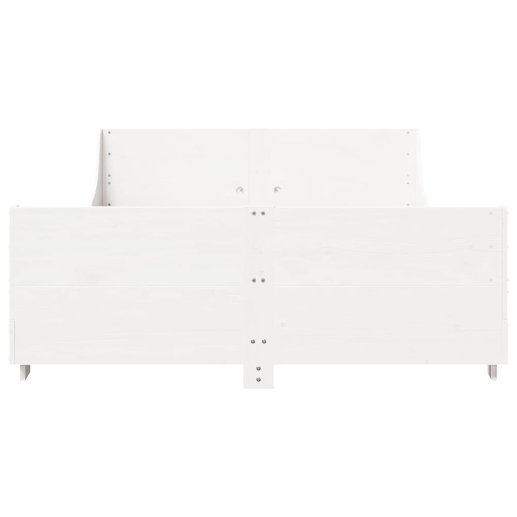 vidaXL Rama łóżka bez materaca, biała, 120x190 cm, lite drewno sosnowe