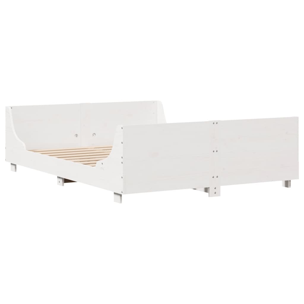 vidaXL Rama łóżka bez materaca, biała, 120x190 cm, lite drewno sosnowe