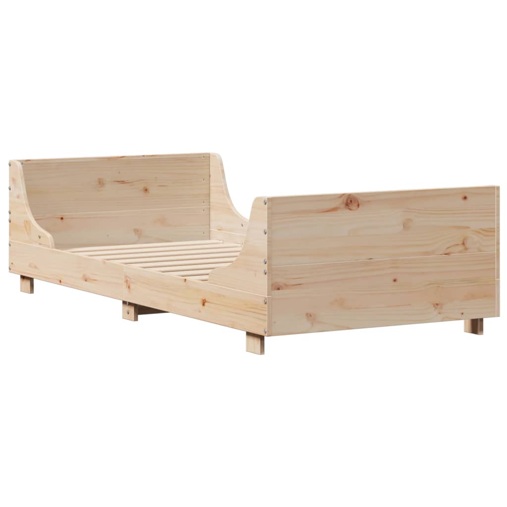 vidaXL Rama łóżka bez materaca, 75x190 cm, lite drewno sosnowe