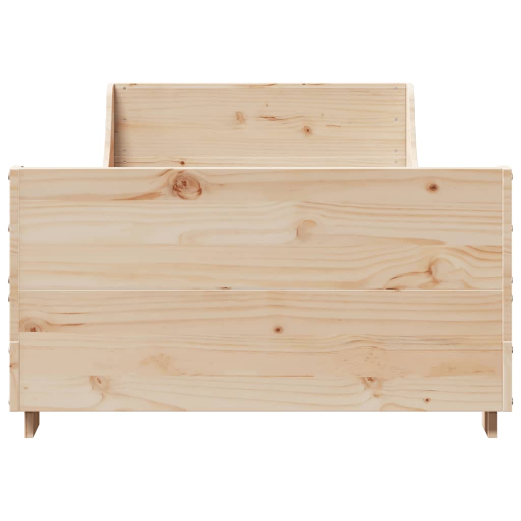 vidaXL Rama łóżka bez materaca, 75x190 cm, lite drewno sosnowe