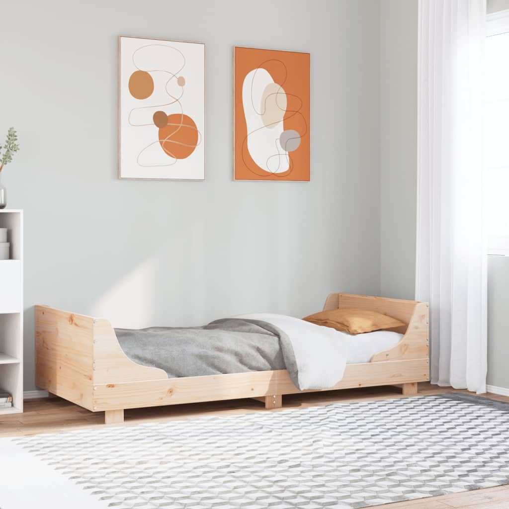 vidaXL Rama łóżka bez materaca, 75x190 cm, lite drewno sosnowe