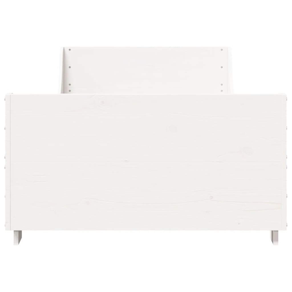 vidaXL Rama łóżka bez materaca, biała, 75x190 cm, lite drewno sosnowe