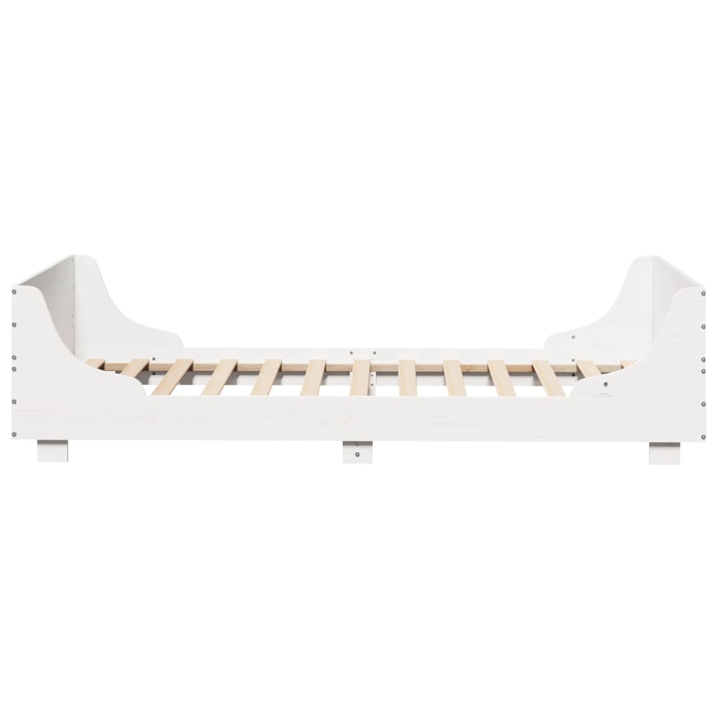 vidaXL Rama łóżka bez materaca, biała, 75x190 cm, lite drewno sosnowe