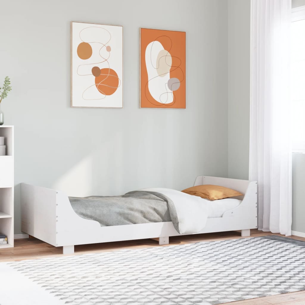 vidaXL Rama łóżka bez materaca, biała, 75x190 cm, lite drewno sosnowe