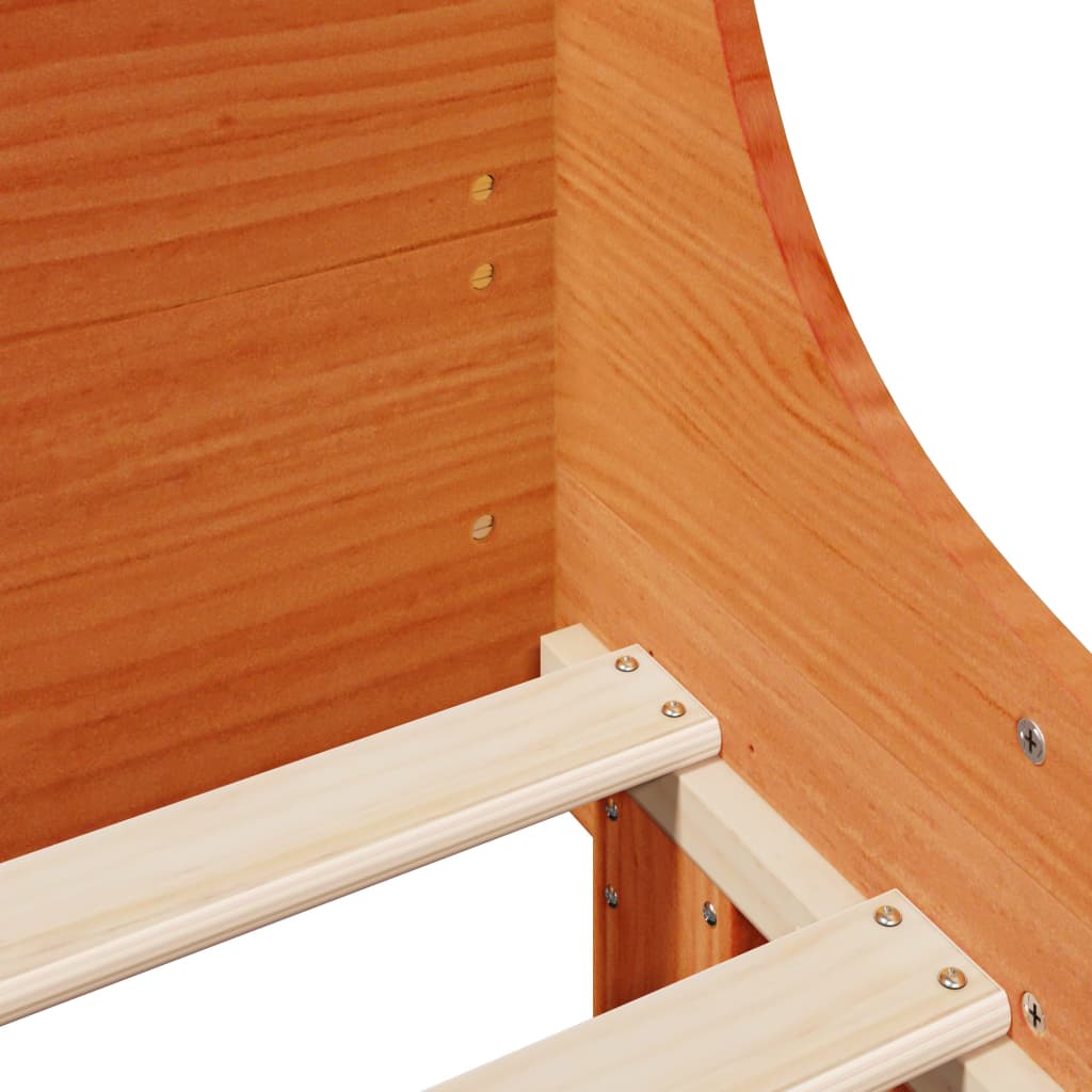 vidaXL Rama łóżka bez materaca, woskowy brąz, 75x190 cm, sosnowa
