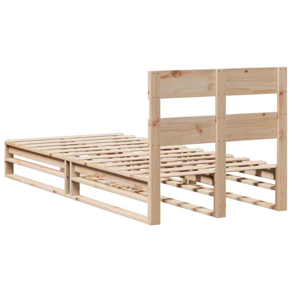 vidaXL Rama łóżka bez materaca, 75x190 cm, lite drewno sosnowe