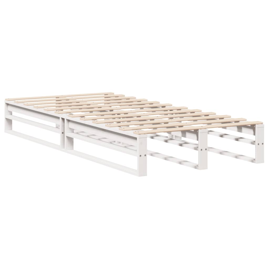 vidaXL Rama łóżka bez materaca, biała, 75x190 cm, lite drewno sosnowe