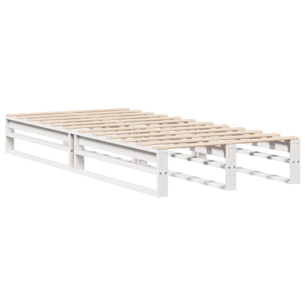 vidaXL Rama łóżka bez materaca, biała, 100x200 cm, lite drewno sosnowe
