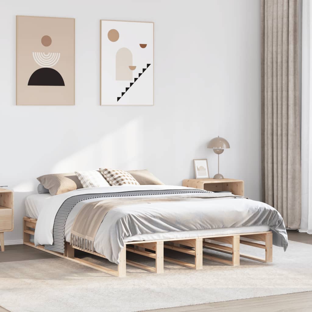 vidaXL Rama łóżka bez materaca, 120x200 cm, lite drewno sosnowe