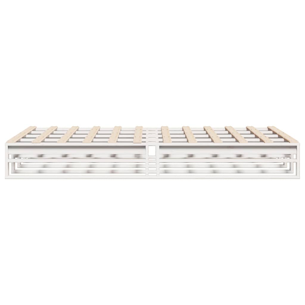 vidaXL Rama łóżka bez materaca, biała, 150x200 cm, lite drewno sosnowe