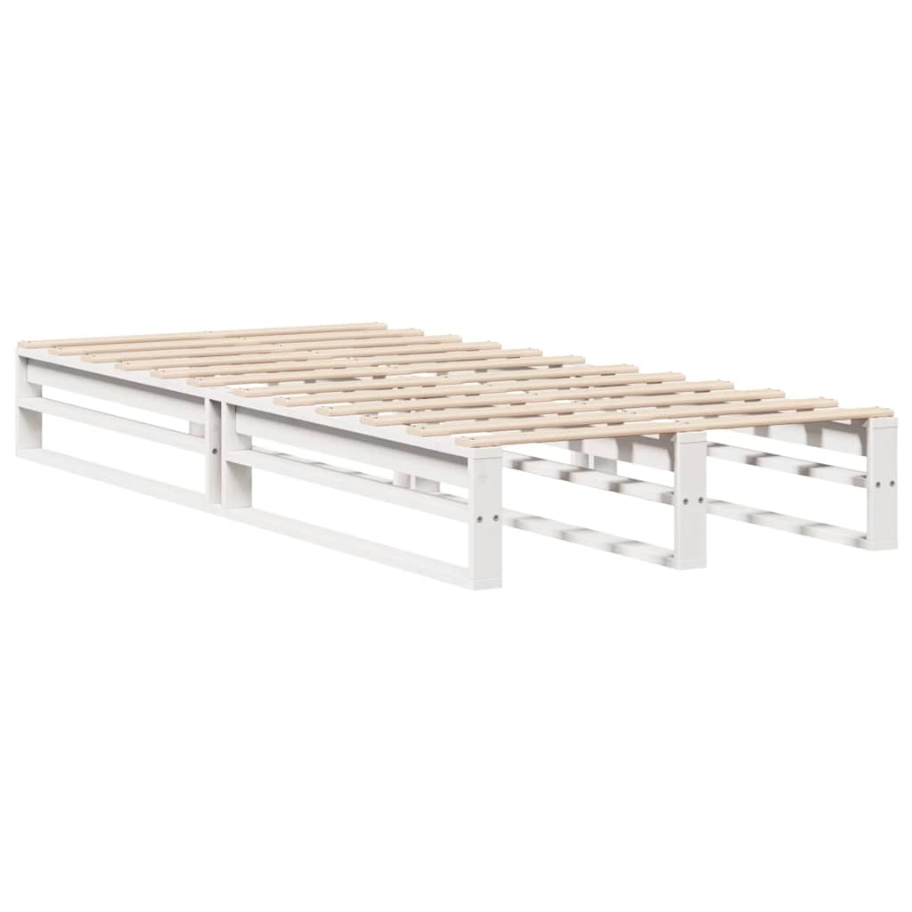 vidaXL Rama łóżka bez materaca, biała, 75x190 cm, lite drewno sosnowe