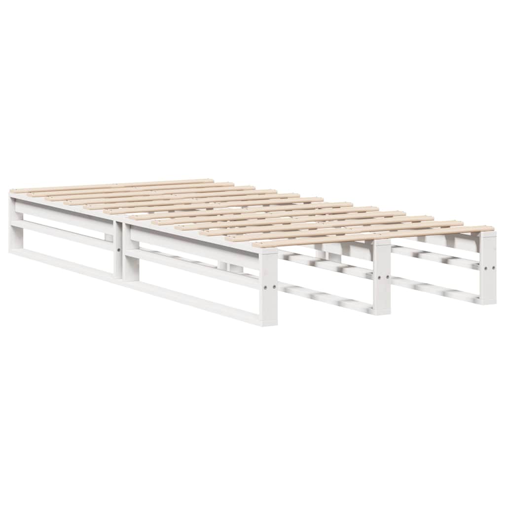 vidaXL Rama łóżka bez materaca, biała, 75x190 cm, lite drewno sosnowe