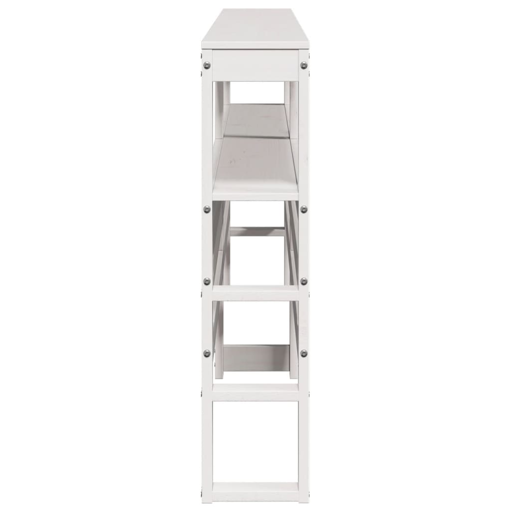 vidaXL Wezgłowie do łóżka, z półkami, białe, 200 cm, drewno sosnowe