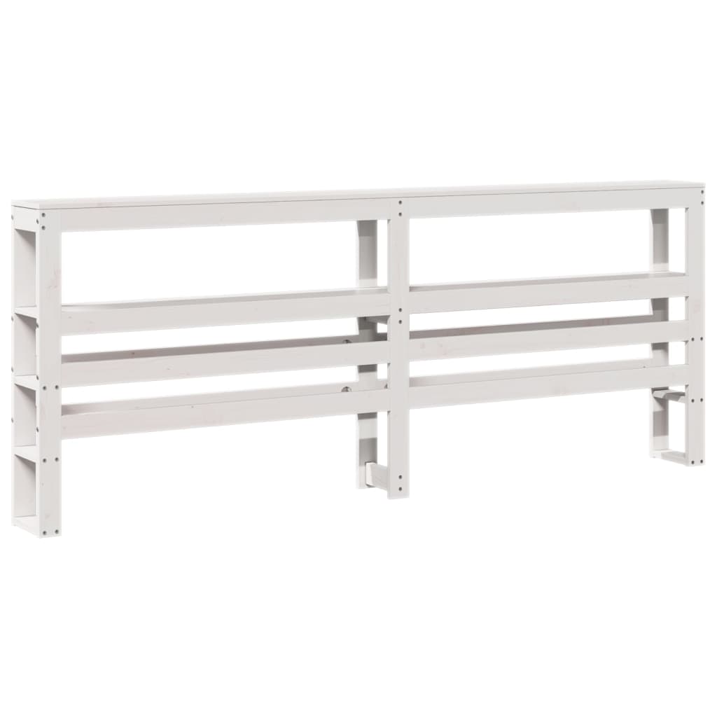vidaXL Wezgłowie do łóżka, z półkami, białe, 180 cm, drewno sosnowe