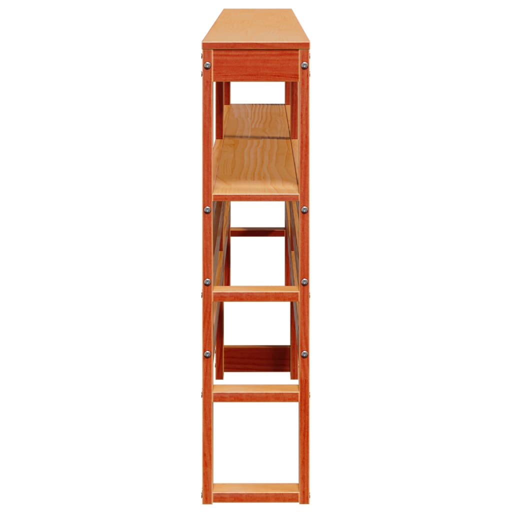 vidaXL Wezgłowie do łóżka, z półkami, woskowy brąz, 180 cm, sosnowe
