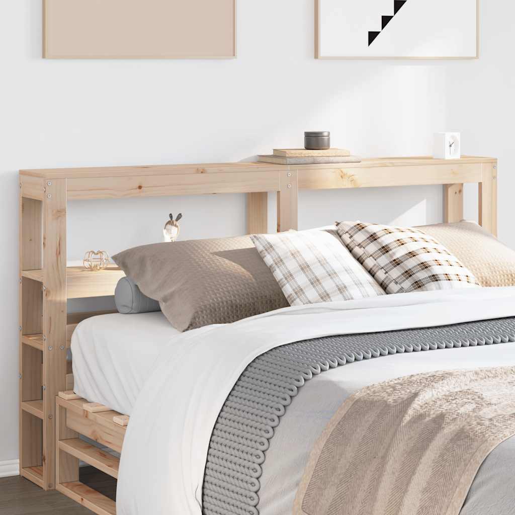 vidaXL Wezgłowie do łóżka, z półkami, 150 cm, lite drewno sosnowe