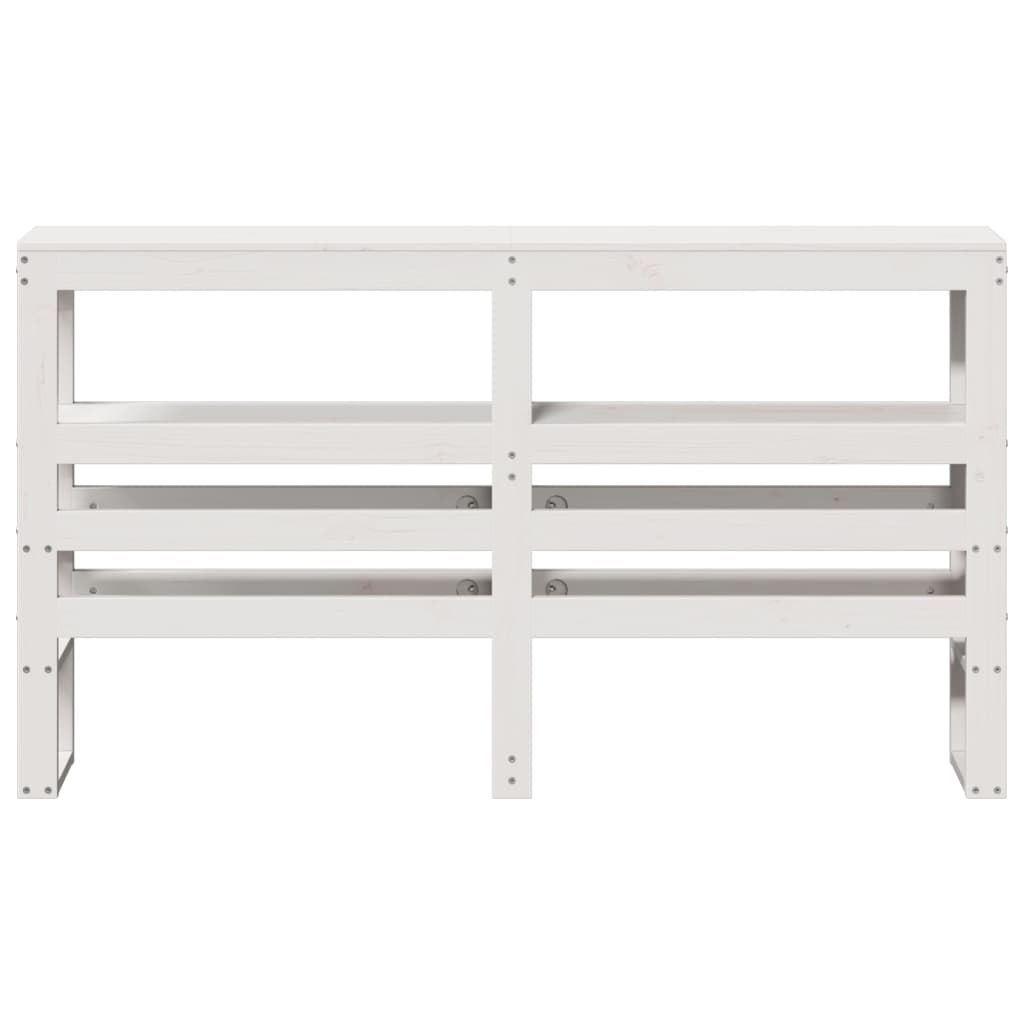 vidaXL Wezgłowie do łóżka, z półkami, białe, 150 cm, drewno sosnowe