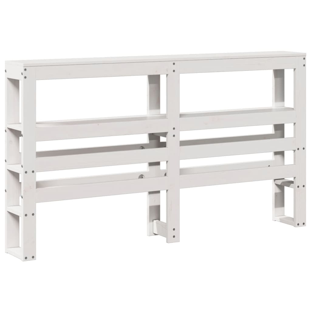 vidaXL Wezgłowie do łóżka, z półkami, białe, 150 cm, drewno sosnowe