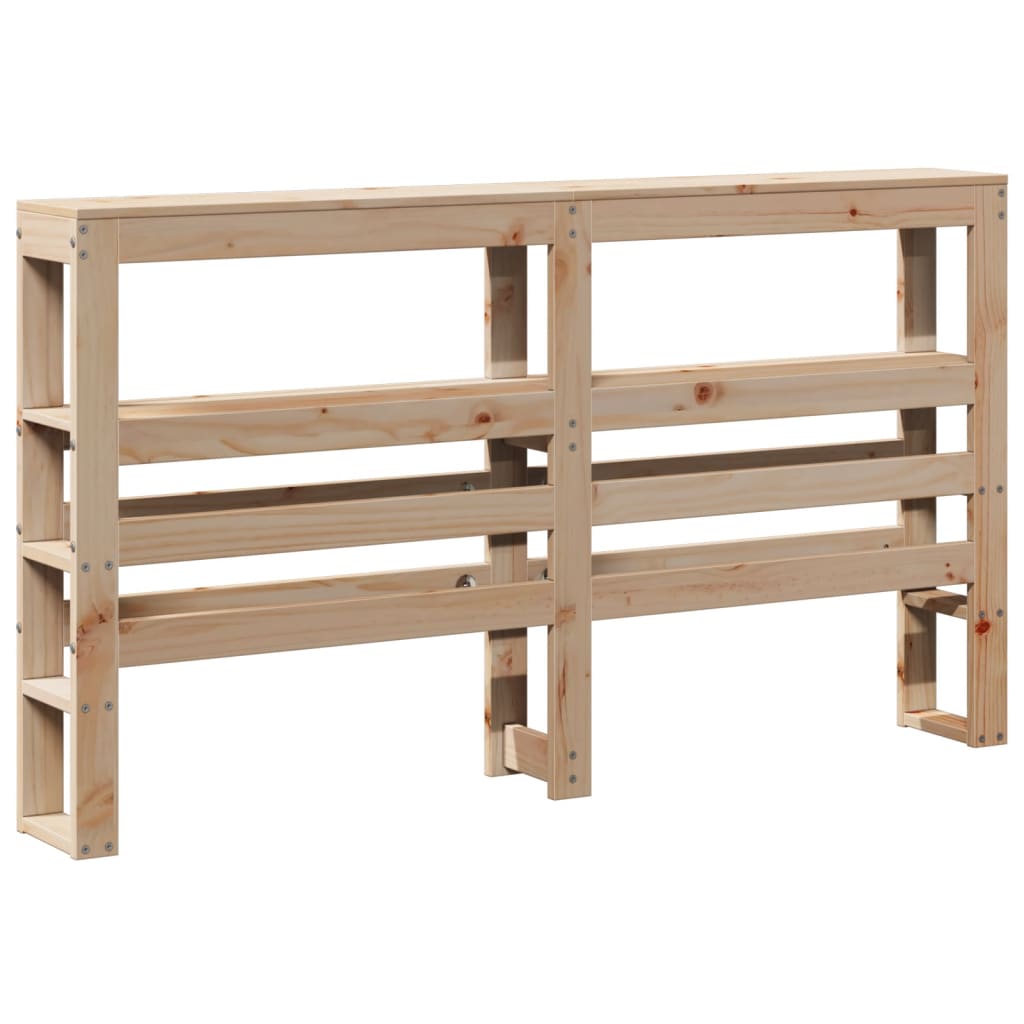 vidaXL Wezgłowie do łóżka, z półkami, 140 cm, lite drewno sosnowe