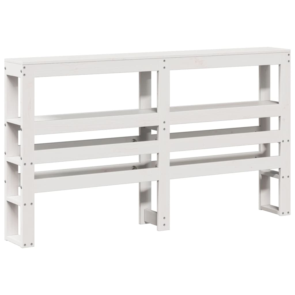 vidaXL Wezgłowie do łóżka, z półkami, białe, 140 cm, drewno sosnowe