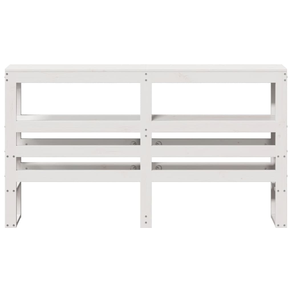 vidaXL Wezgłowie do łóżka, z półkami, białe, 140 cm, drewno sosnowe