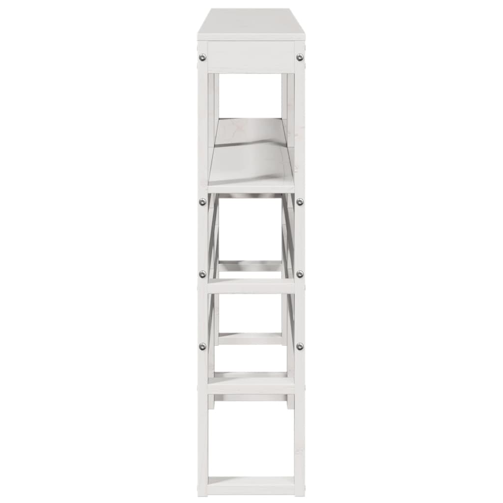 vidaXL Wezgłowie do łóżka, z półkami, białe, 140 cm, drewno sosnowe
